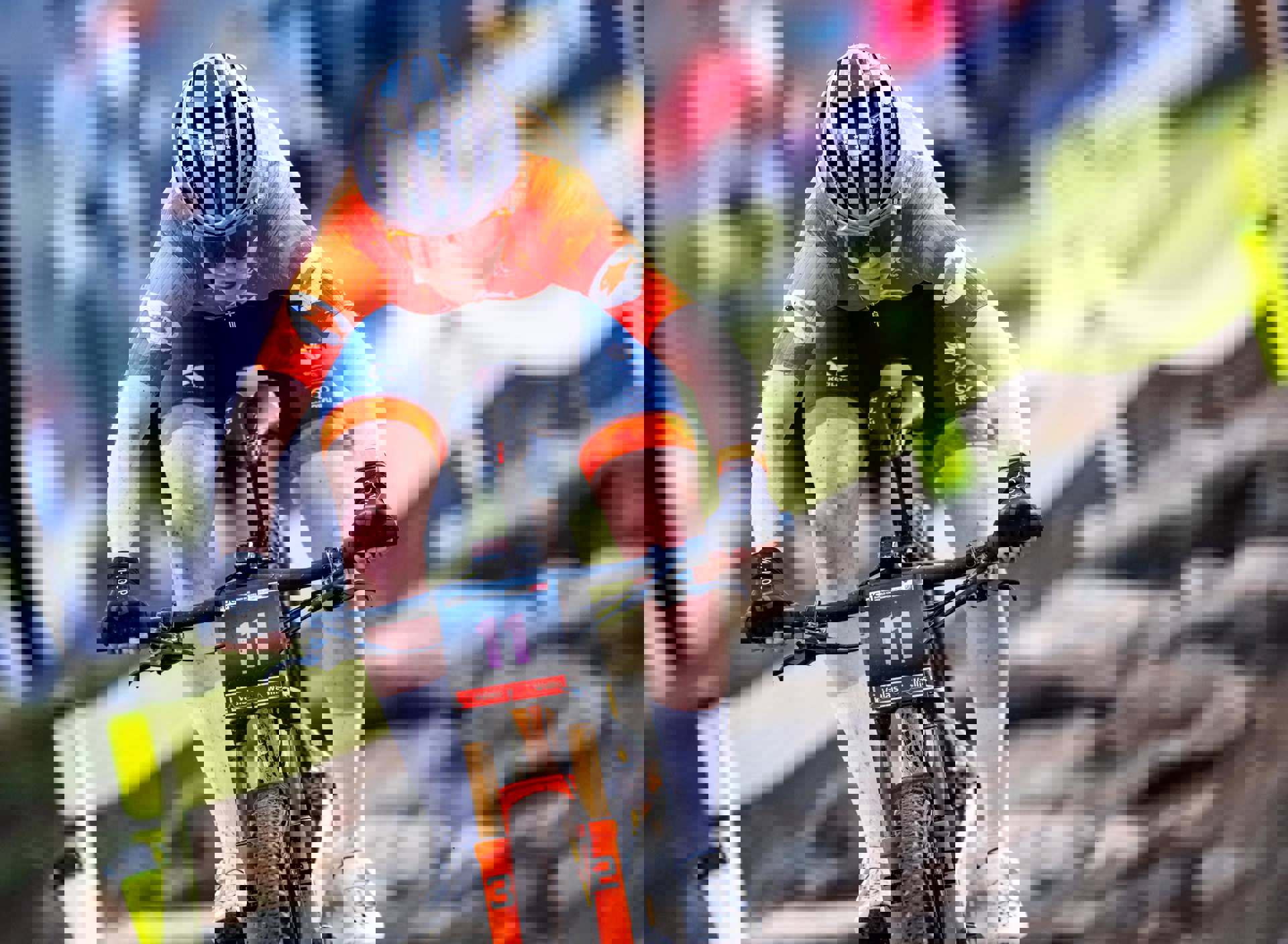 Puck Pieterse Actie WKMTB 2025 ANP