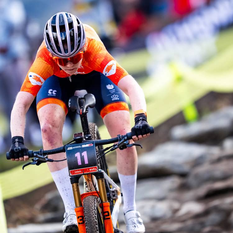 Puck Pieterse Actie WKMTB 2025 ANP