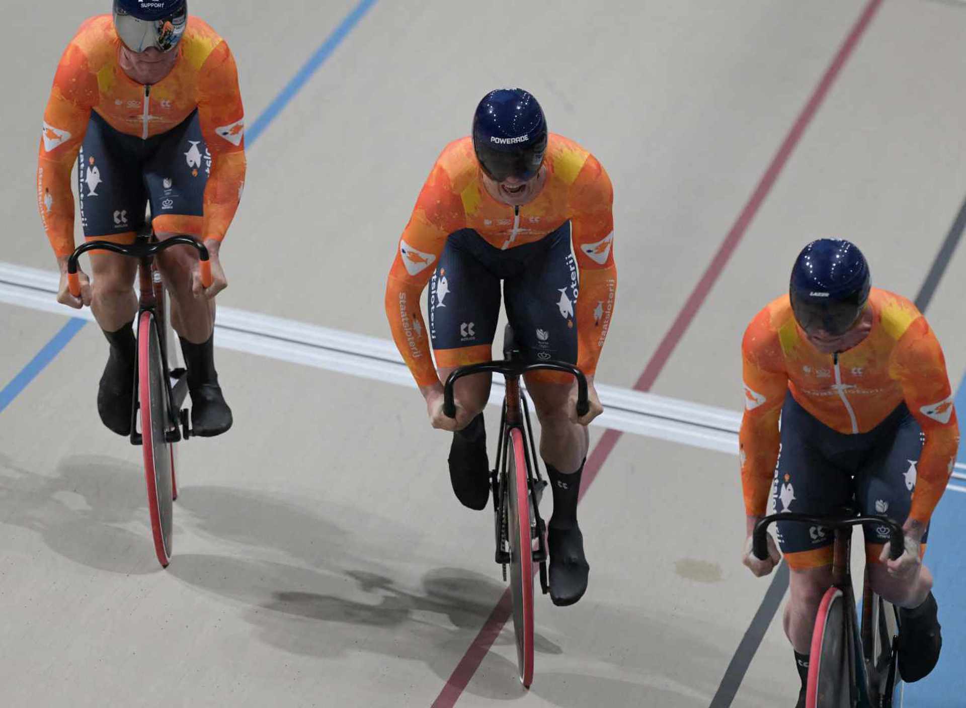 Jeffrey Hoogland Harrie Lavreysen Roy Van Der Berg ANP 2025 WK Baanwielrennen