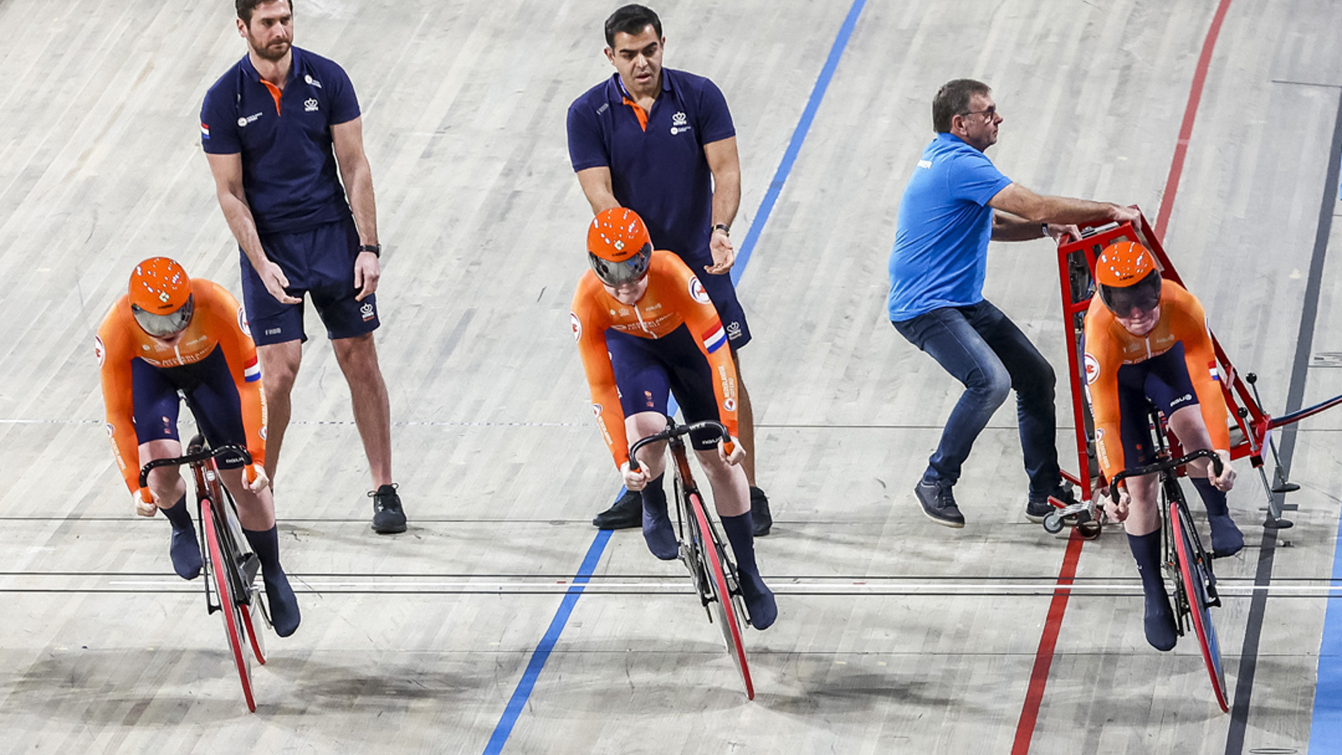Kyra Lamberink, Steffie Van Der Peet, Hetty Van De Wouw Teamsprint EK 24 ANP 1080X720