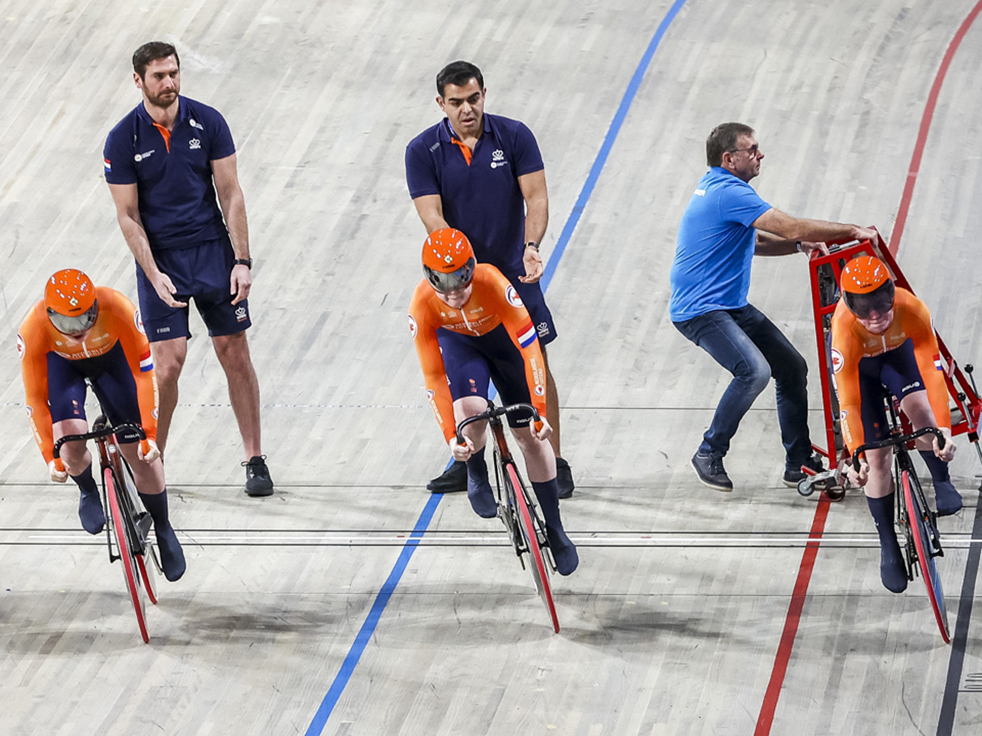 Kyra Lamberink, Steffie Van Der Peet, Hetty Van De Wouw Teamsprint EK 24 ANP 1080X720