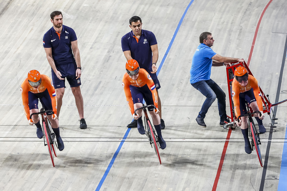Kyra Lamberink, Steffie Van Der Peet, Hetty Van De Wouw Teamsprint EK 24 ANP 1080X720